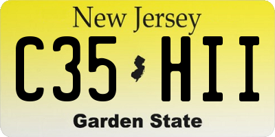 NJ license plate C35HII