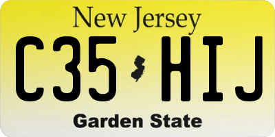 NJ license plate C35HIJ