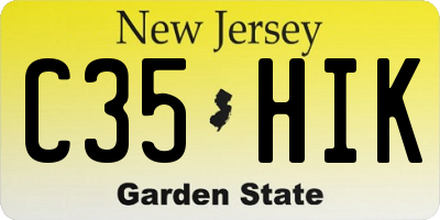 NJ license plate C35HIK
