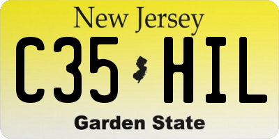 NJ license plate C35HIL