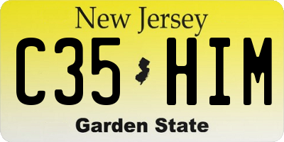 NJ license plate C35HIM