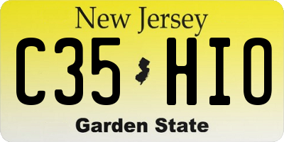 NJ license plate C35HIO