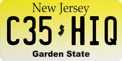 NJ license plate C35HIQ