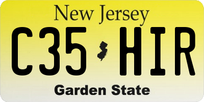 NJ license plate C35HIR