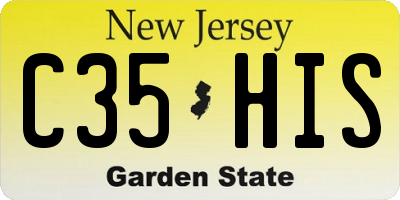 NJ license plate C35HIS