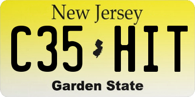 NJ license plate C35HIT