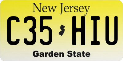 NJ license plate C35HIU