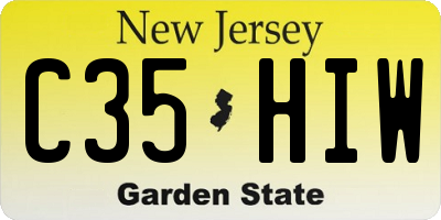 NJ license plate C35HIW