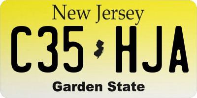 NJ license plate C35HJA