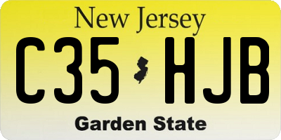NJ license plate C35HJB