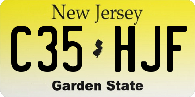 NJ license plate C35HJF