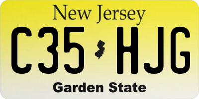 NJ license plate C35HJG