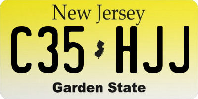 NJ license plate C35HJJ