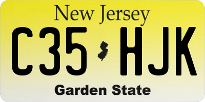 NJ license plate C35HJK
