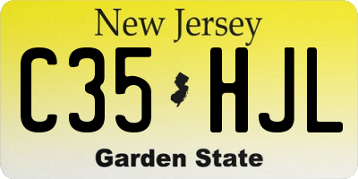 NJ license plate C35HJL