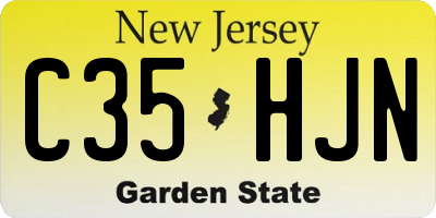 NJ license plate C35HJN