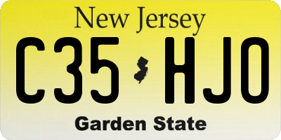 NJ license plate C35HJO