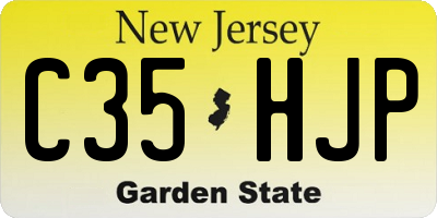 NJ license plate C35HJP