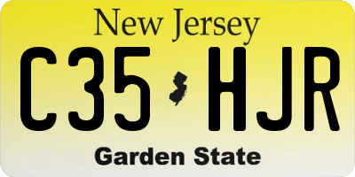 NJ license plate C35HJR