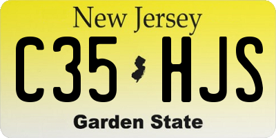 NJ license plate C35HJS