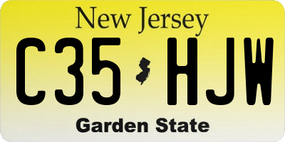 NJ license plate C35HJW
