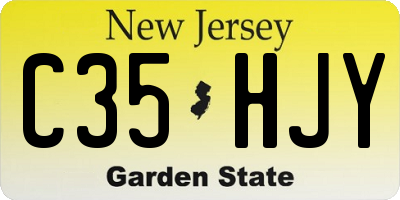 NJ license plate C35HJY