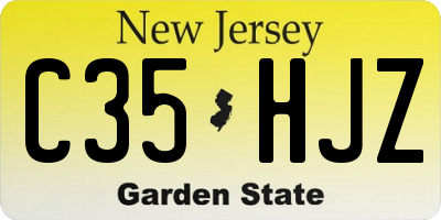 NJ license plate C35HJZ