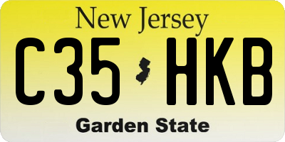 NJ license plate C35HKB