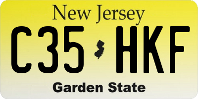 NJ license plate C35HKF