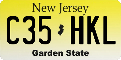 NJ license plate C35HKL