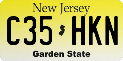 NJ license plate C35HKN