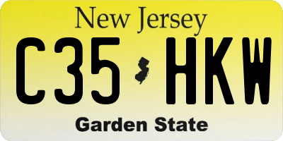 NJ license plate C35HKW