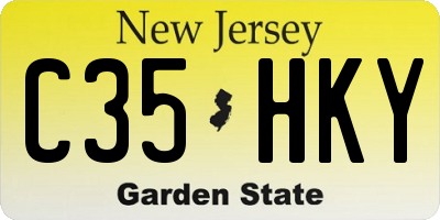 NJ license plate C35HKY