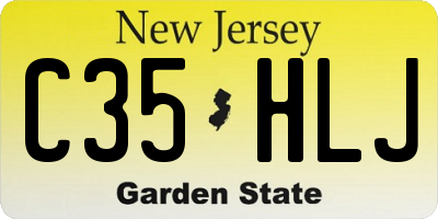 NJ license plate C35HLJ