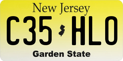NJ license plate C35HLO