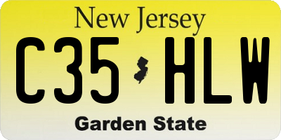 NJ license plate C35HLW