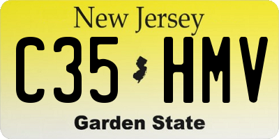 NJ license plate C35HMV