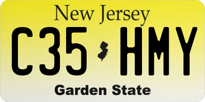 NJ license plate C35HMY