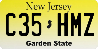 NJ license plate C35HMZ