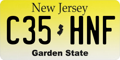 NJ license plate C35HNF
