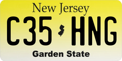 NJ license plate C35HNG