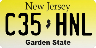 NJ license plate C35HNL