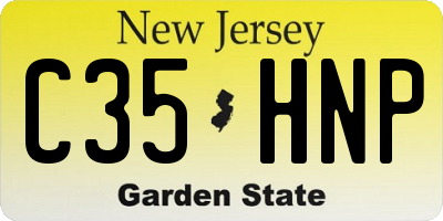 NJ license plate C35HNP