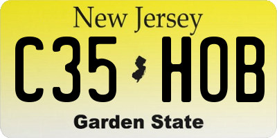 NJ license plate C35HOB