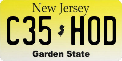 NJ license plate C35HOD