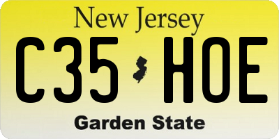 NJ license plate C35HOE