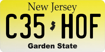 NJ license plate C35HOF