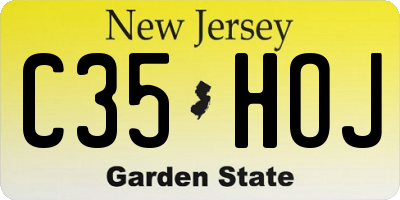 NJ license plate C35HOJ