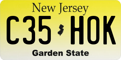 NJ license plate C35HOK