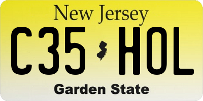 NJ license plate C35HOL